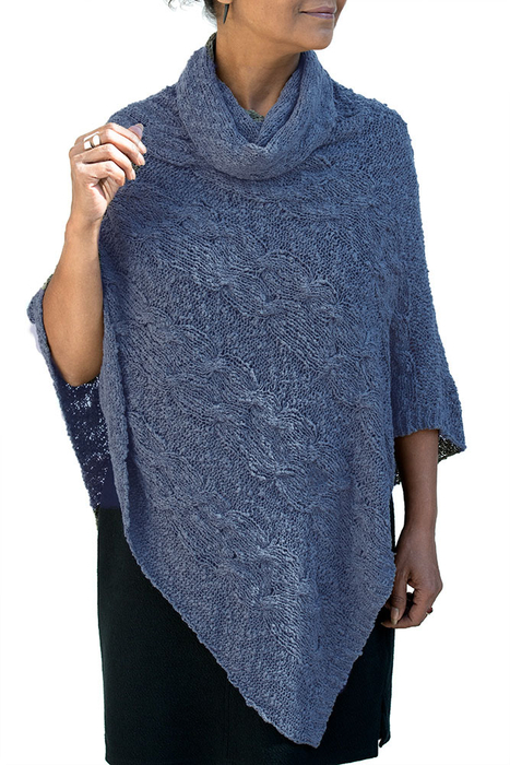 cableknit poncho