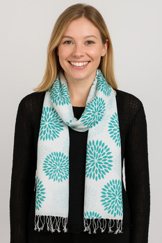 Image Silk/Linen Scarf - Chrysanthemum  - VTL
