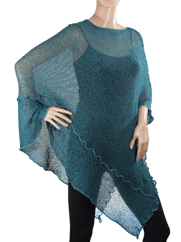 Image Tissue Knit Long Poncho - RUDR