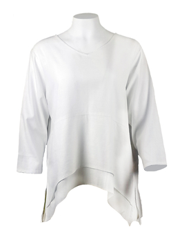 Image Double Hem Linen Blend Top - VB01