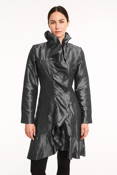 Image Taffeta Ruffle Coat