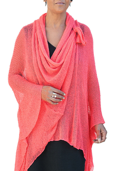 Image Tissue Knit Shawl Jacket - RUC