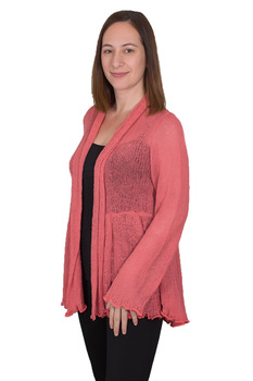 Image Tissue Knit Skirted Cardigan - RUY