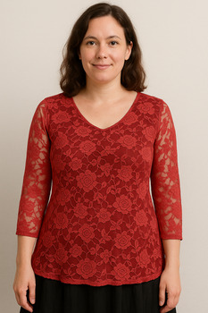 Image Stretch Lace Top - V-Neck - VFB