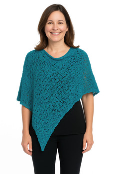 Image Popcorn Knit Short Poncho - SNE