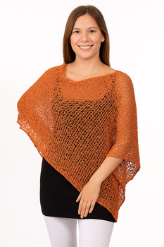 Image Popcorn Knit Long Poncho - SNF