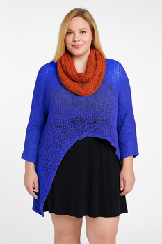 Image Popcorn Knit Asymmetrical Pullover Top - SNQ